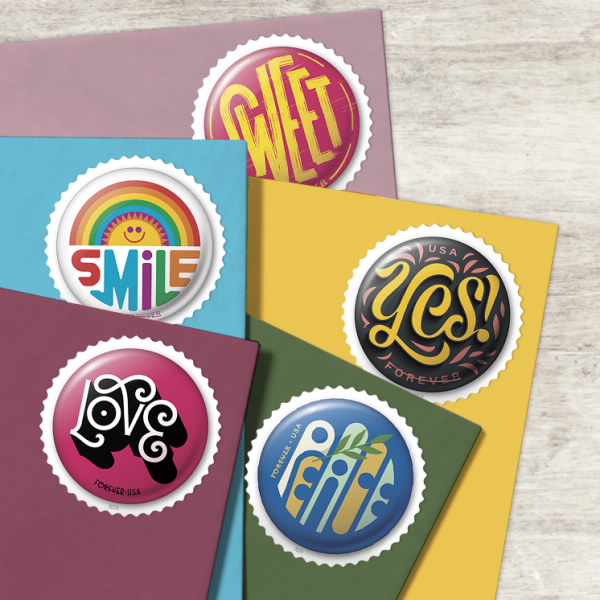 2024 Pinback Buttons Stamps - Forever Stamps