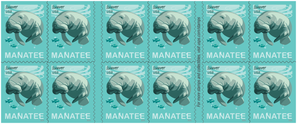 2024 Save Manatees Stamps - Forever Stamps