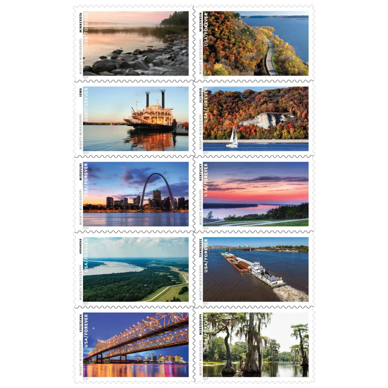 2022 Mighty Mississippi Stamps - Forever Stamps