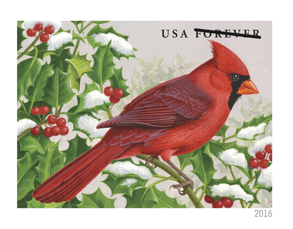 2016 Forever Stamps Songbirds In Snow - Forever Stamps