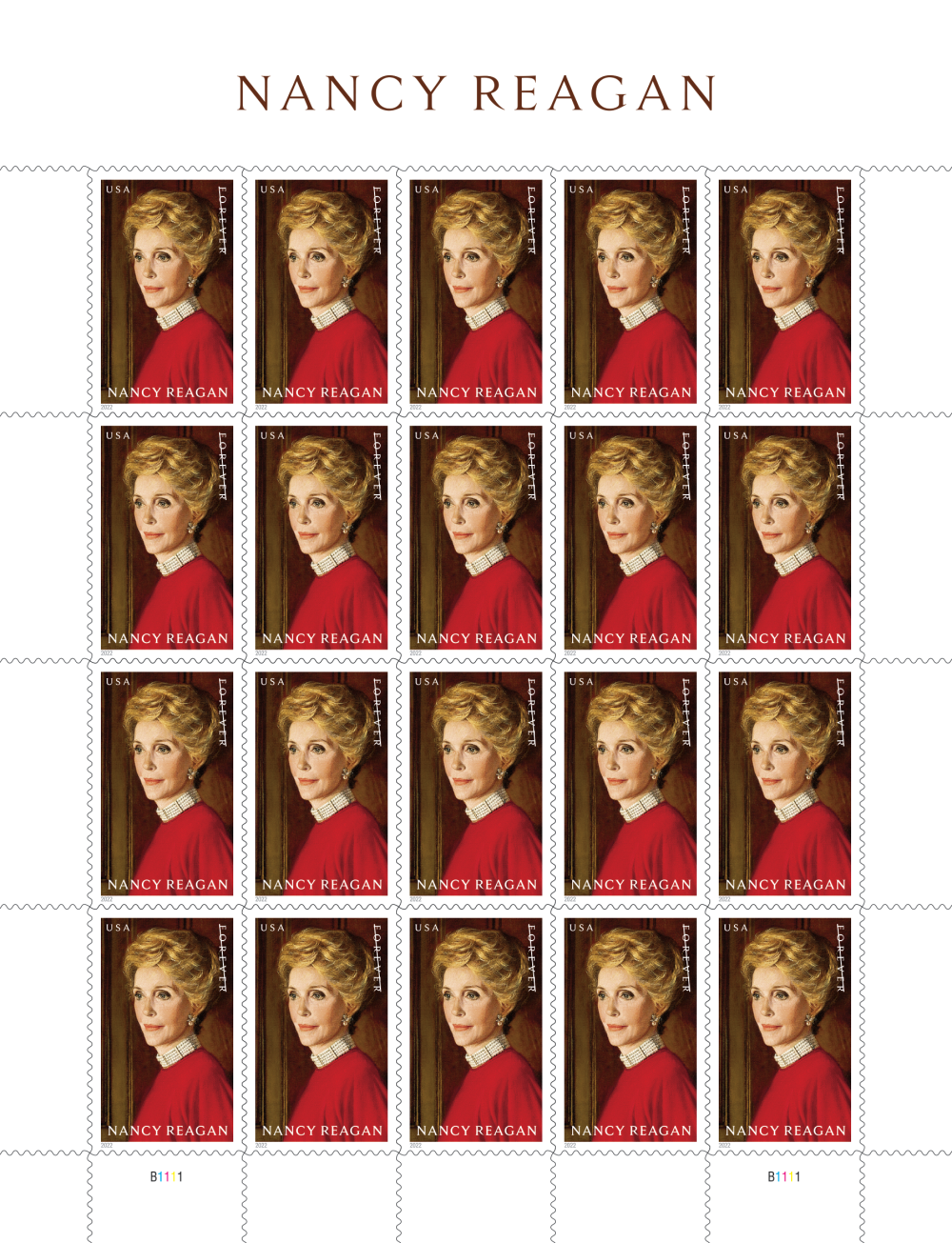 2022 Nancy Reagan Stamps - Forever Stamps