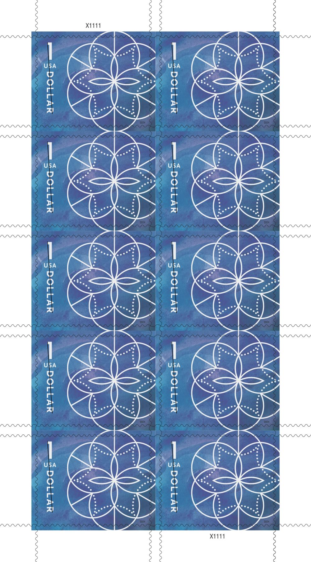 2024 $1 Floral Geometry Stamps - Forever Stamps