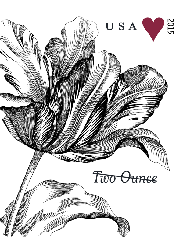 2015 Vintage Tulip Stamps 100 PCS - Forever Stamps